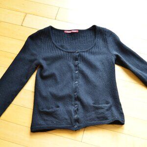 Comptoir Des Contonniers Scoop Neck Wool Cardigan Black XS XXS